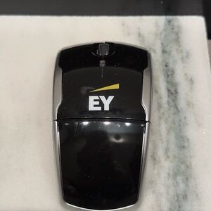 Ernst & Young (EY) Branded Foldable Black Wireless Mouse For Travel